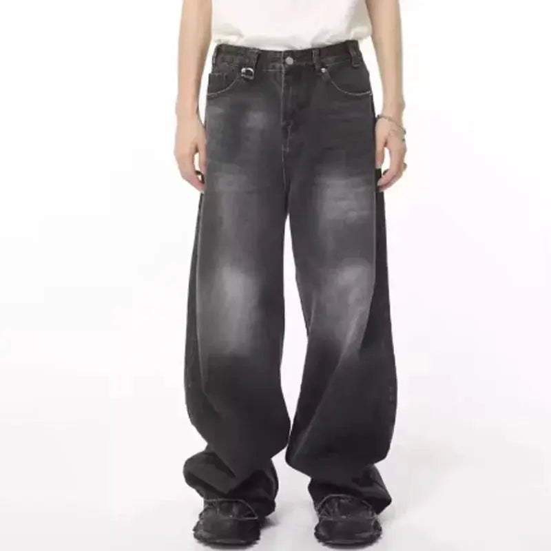 Men's Daily Designer Brand Hot Sale Jeans Baggy Straight Wide Leg Casual Denim Trousers - Ricks Fashion